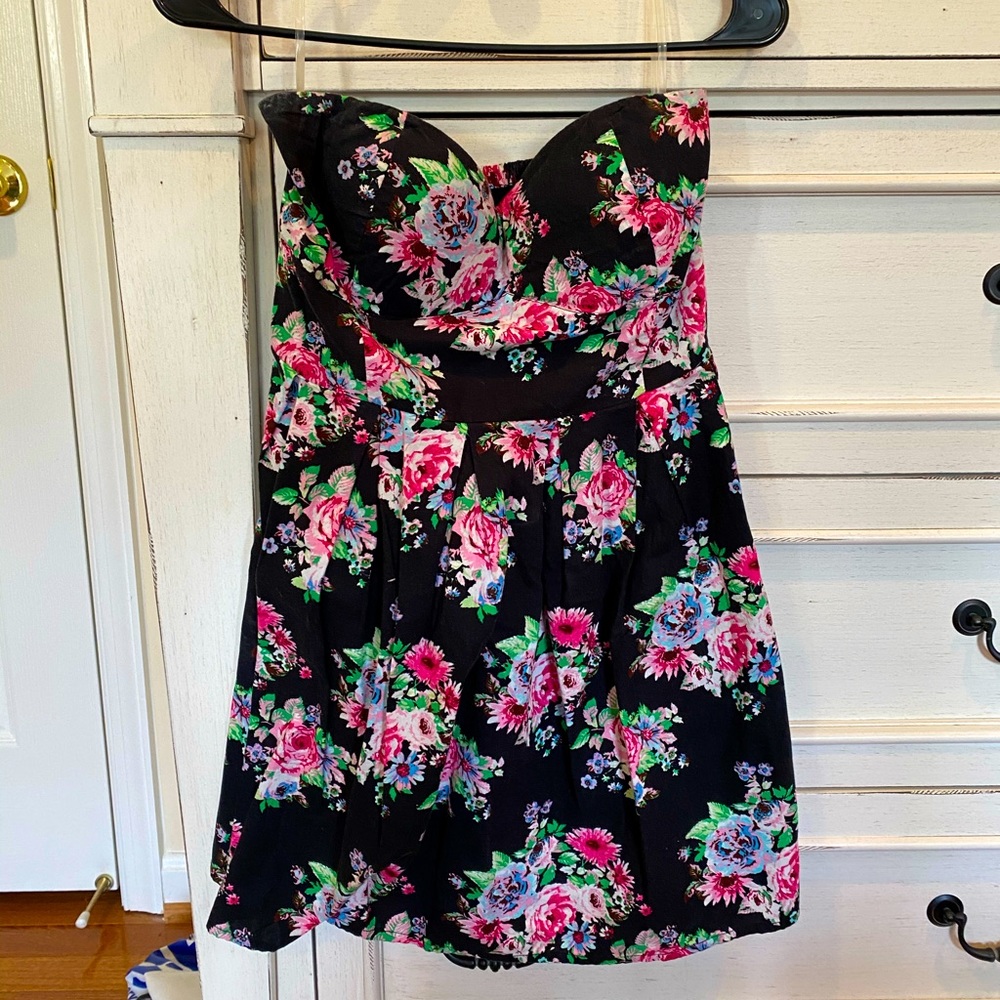 Strapless black dress